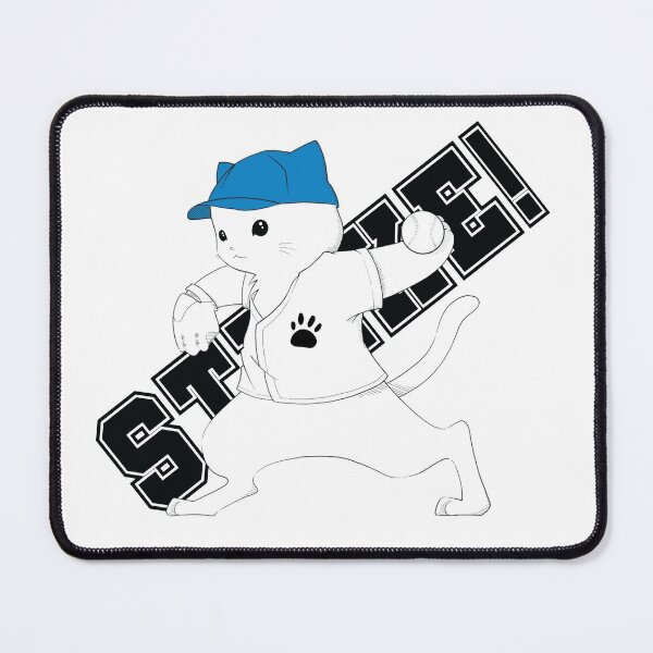 Item preview, Baseball Pitcher Cat (Black on White) designed and sold by kittengallery.