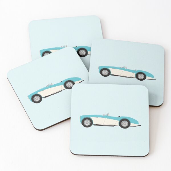 Item preview, Austin Healey 100/4 Sports Classic Car (Turquoise& Cream) with windscreen folded down designed and sold by JHMimaging.