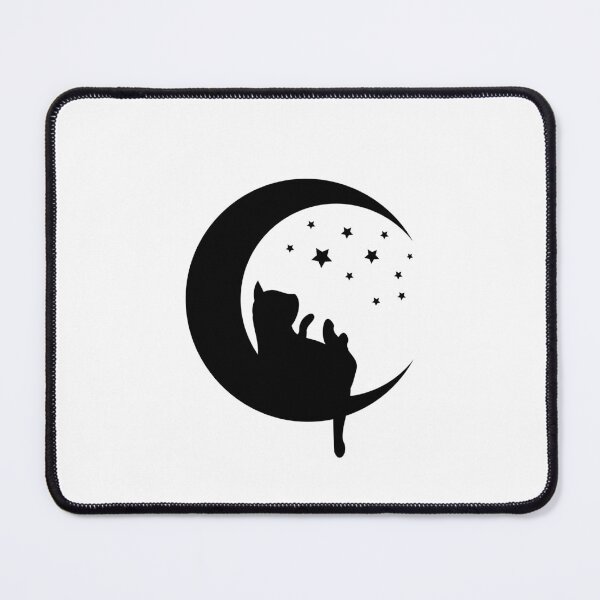 Item preview, Silhouette of Cat Sitting on Moon designed and sold by ThePinkProject.