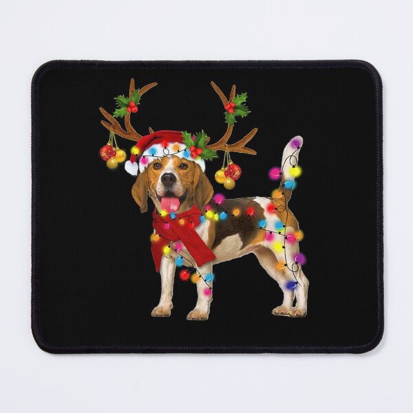 Item preview, Beagle Dog Gorgeous Reindeer Christmas Lights Tree Dog Scarf Xmas Santa Claus designed and sold by louloapadilla.