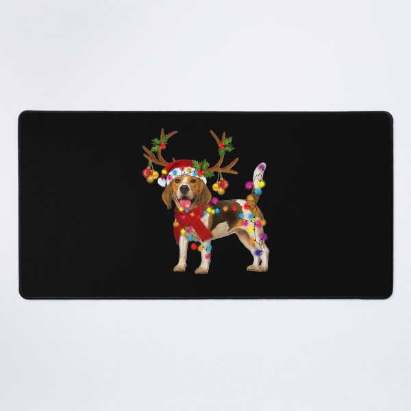 Item preview, Beagle Dog Gorgeous Reindeer Christmas Lights Tree Dog Scarf Xmas Santa Claus designed and sold by louloapadilla.
