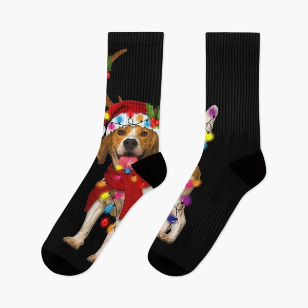 Item preview, Beagle Dog Gorgeous Reindeer Christmas Lights Tree Dog Scarf Xmas Santa Claus designed and sold by louloapadilla.