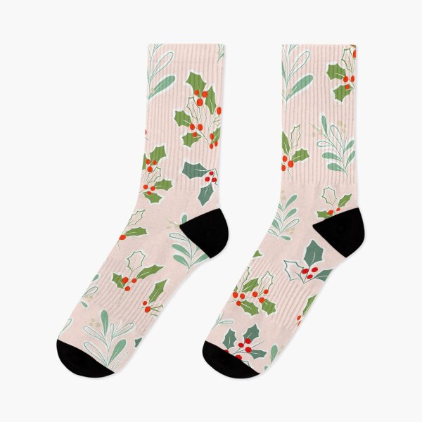 Item preview, Retro Christmas Foliage Pattern Nº1 Blush designed and sold by Dominiquevari.