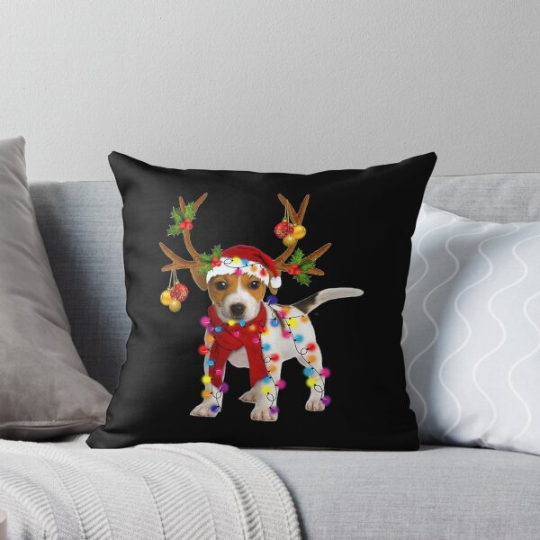 Item preview, Jack russell Dog Gorgeous Reindeer Christmas Lights Tree Dog Scarf Xmas Santa Claus designed and sold by louloapadilla.
