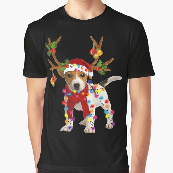 Jack russell Dog Gorgeous Reindeer Christmas Lights Tree Dog Scarf