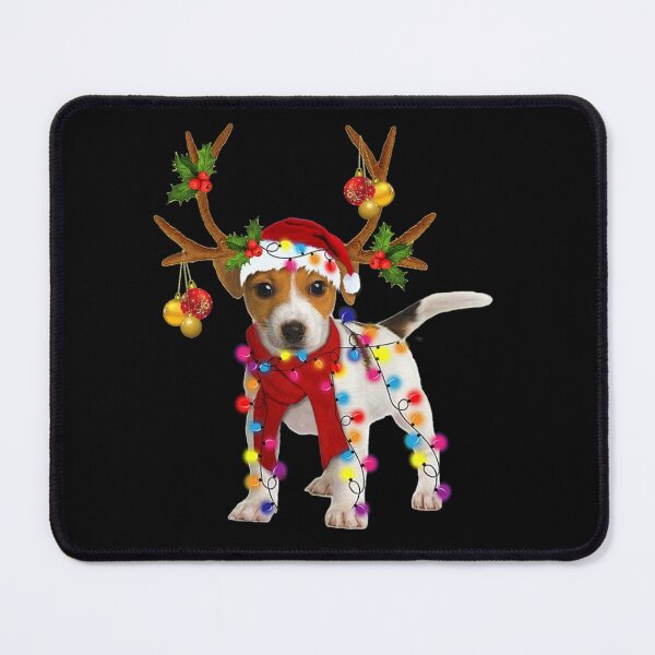 Item preview, Jack russell Dog Gorgeous Reindeer Christmas Lights Tree Dog Scarf Xmas Santa Claus designed and sold by louloapadilla.