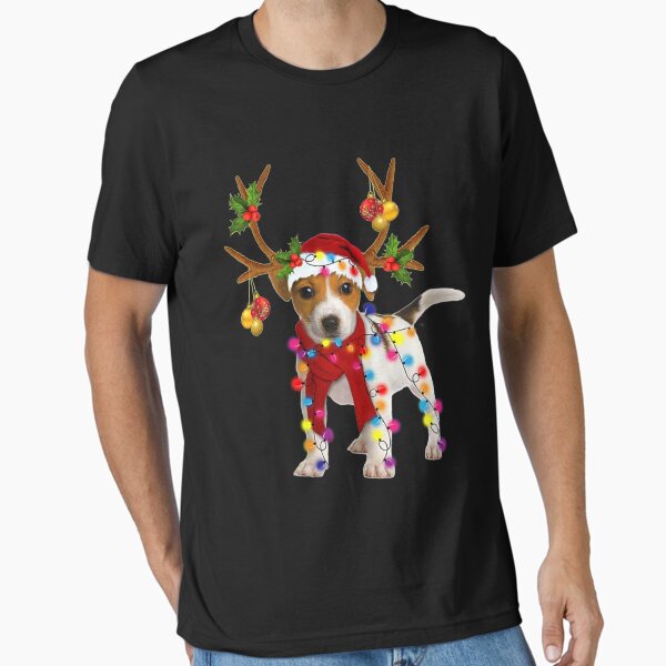 Item preview, Jack russell Dog Gorgeous Reindeer Christmas Lights Tree Dog Scarf Xmas Santa Claus designed and sold by louloapadilla.