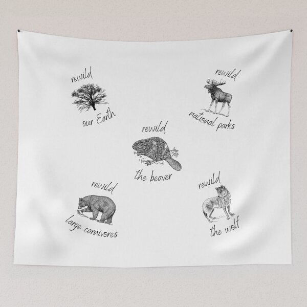 Item preview, Rewild Large Carnivores/Earth/National Parks/Beaver/Wolf Rewilding Conservation designed and sold by chloeinca.