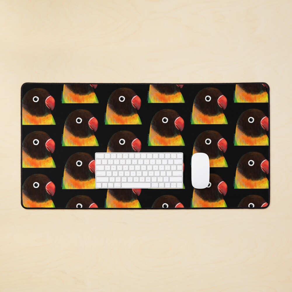 Green Masked Lovebird Mouse Pad