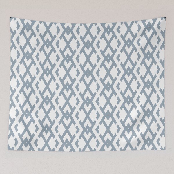 Item preview, Blue and White Diamond Vertical Zig Zag Pattern Coordinates w/ HGTV 2022 Color of the Year Aleutian HGSW3355 - Colour Trends - Hue - Shades designed and sold by ColorOfTheYears.