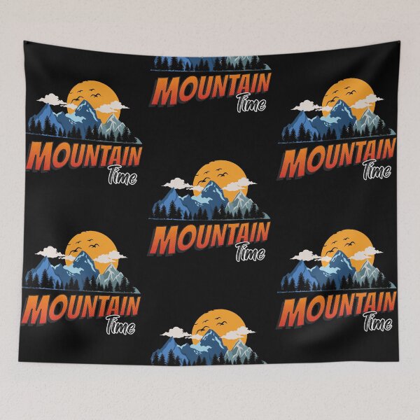 Item preview, Geometric Mountains Line Art Sun Moon Landscape (Mountain Time) designed and sold by i-longmanshop.