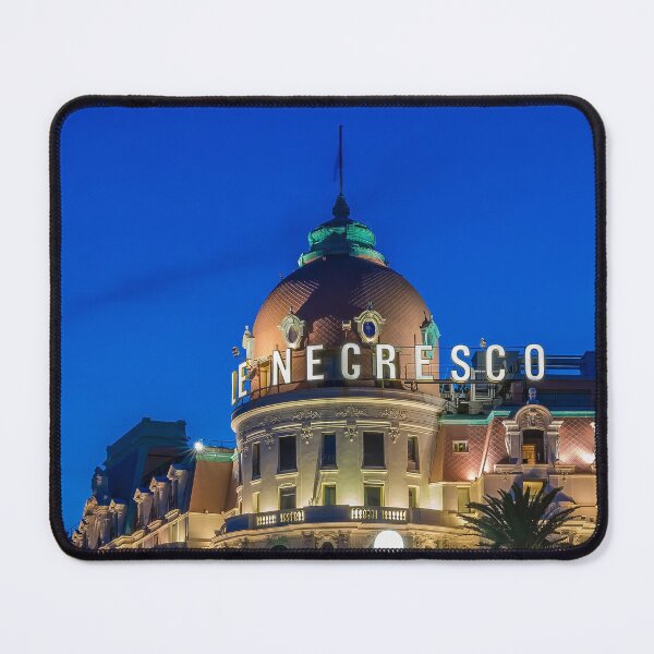 Item preview, Long exposure light trails at night in front of the famous luxury Negresco hotel on the Promenade des Anglais in Nice, Baie des Anges, a symbol of the Cote d'Azur or the French Riviera. designed and sold by SvetlanaSF.