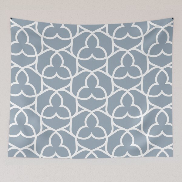 Item preview, Blue and White Ornamental Shape Pattern 2 Coordinates w/ HGTV 2022 Color of the Year Aleutian HGSW3355 - Colour Trends - Hue - Shades designed and sold by ColorOfTheYears.