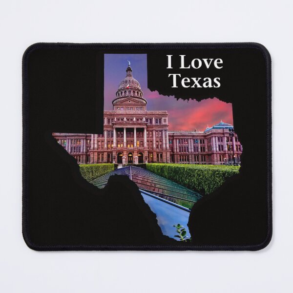 Item preview, I Love Texas - Lone Star Pride - State of Texas Shape with Austin Capitol at Sunset designed and sold by Warren Paul Harris.