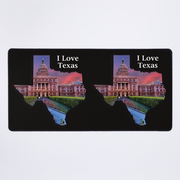 Item preview, I Love Texas - Lone Star Pride - State of Texas Shape with Austin Capitol at Sunset designed and sold by Warren Paul Harris.