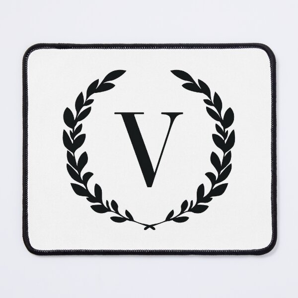 Item preview, Letter V, Laurel wreath monogram V, Initial V, Laurel frame with letter V designed and sold by KateBilous.
