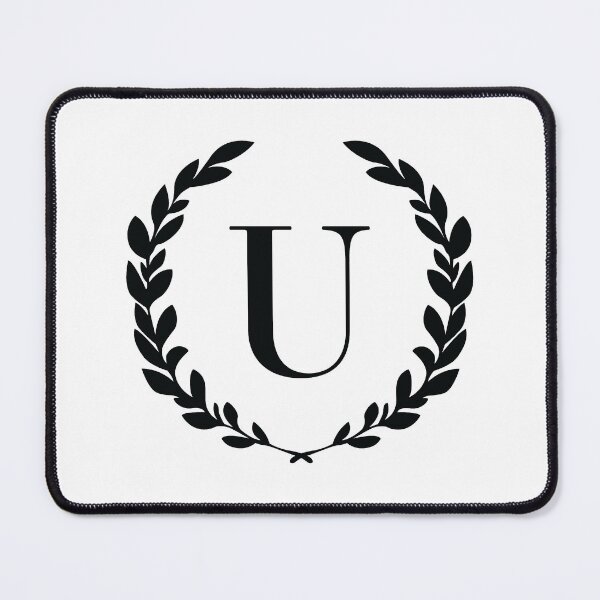 Item preview, Letter U, Laurel wreath monogram U, Initial U, Laurel frame with letter U designed and sold by KateBilous.