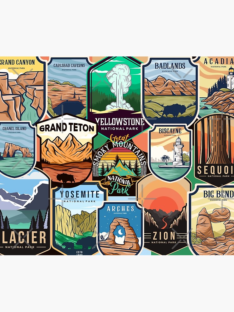 Thumbnail 6 of 6, Throw Blanket, National Parks Logo Design designed and sold by JDWCreations.