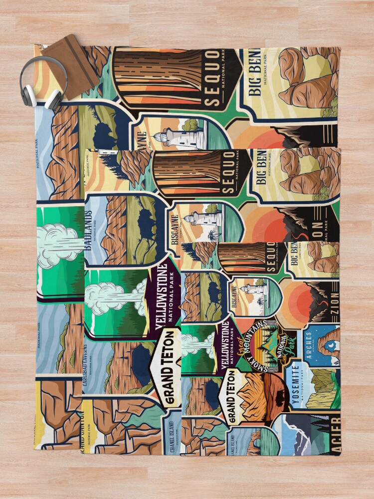 Thumbnail 5 of 6, Throw Blanket, National Parks Logo Design designed and sold by JDWCreations.