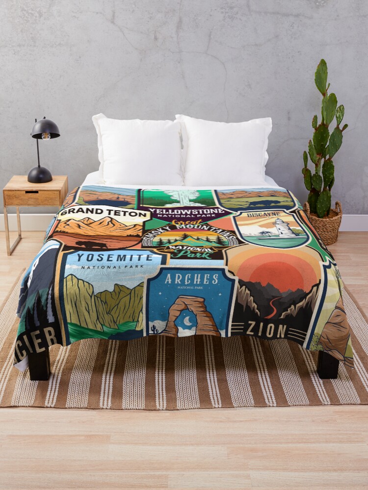 Thumbnail 1 of 6, Throw Blanket, National Parks Logo Design designed and sold by JDWCreations.