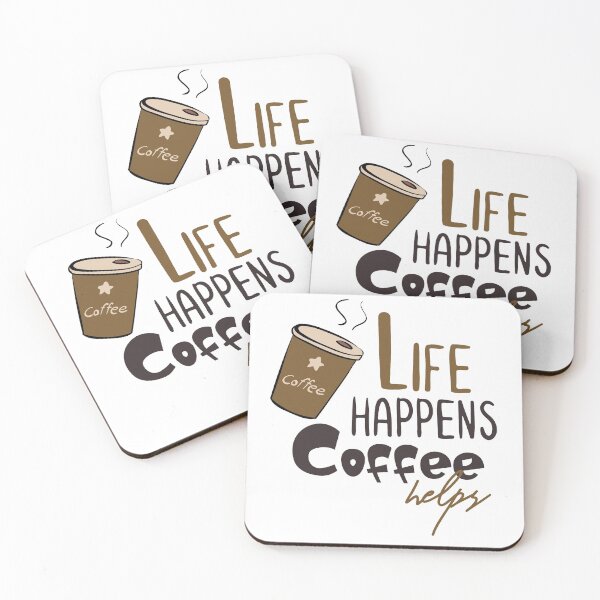 Item preview, Life Happens Coffee Helps - Trendy Cup of Coffee Illustration Gift Idea For Coffee Lovers designed and sold by Prince - Bestseller ★★★★★.