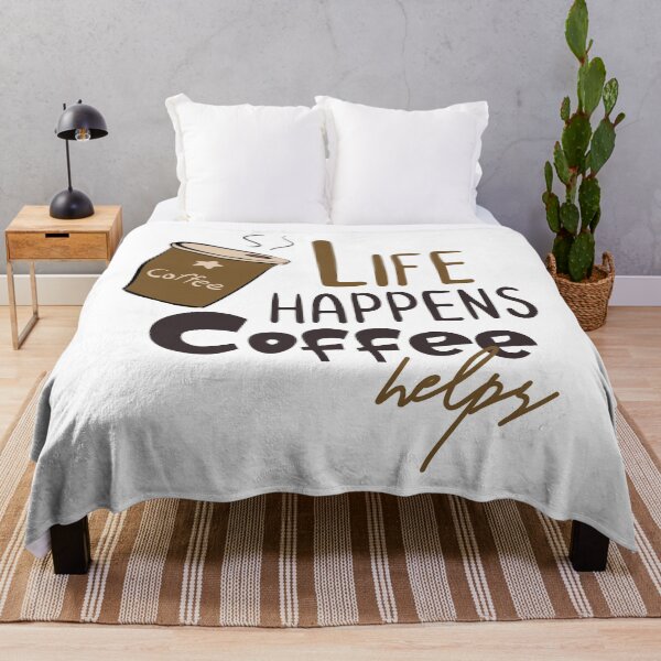 Item preview, Life Happens Coffee Helps - Trendy Cup of Coffee Illustration Gift Idea For Coffee Lovers designed and sold by Prince - Bestseller ★★★★★.