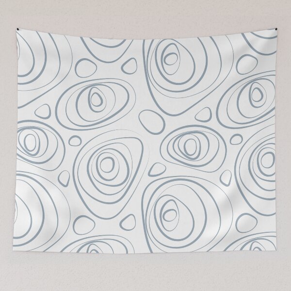 Item preview, Blue and White Wacky Retro Circle Pattern Coordinates w/ HGTV 2022 Color of the Year Aleutian HGSW3355 - Colour Trends - Hue - Shades designed and sold by ColorOfTheYears.