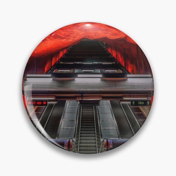 Item preview, Red and black Stockholm Metro station in Sweden designed and sold by SvetlanaSF.