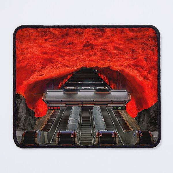 Item preview, Red and black Stockholm Metro station in Sweden designed and sold by SvetlanaSF.