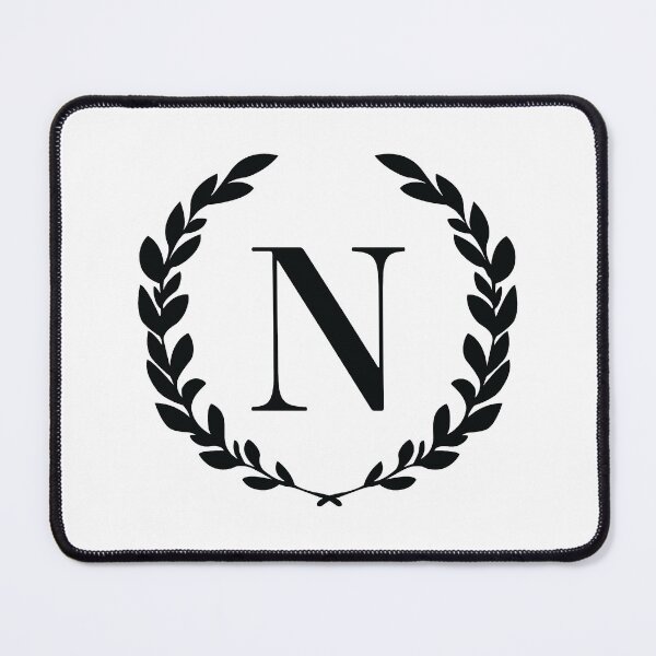 Item preview, Letter N, Laurel wreath monogram N, Initial N, Laurel frame with letter N designed and sold by KateBilous.