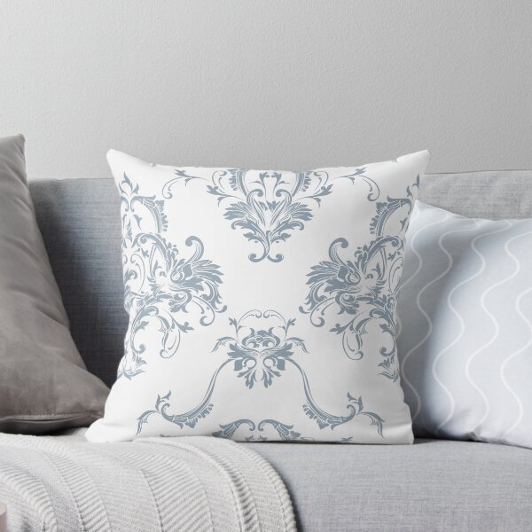 Item preview, Blue and White Damask Scroll Baroque Pattern Coordinates w/ HGTV 2022 Color of the Year Aleutian HGSW3355 - Colour Trends - Hue - Shades designed and sold by ColorOfTheYears.