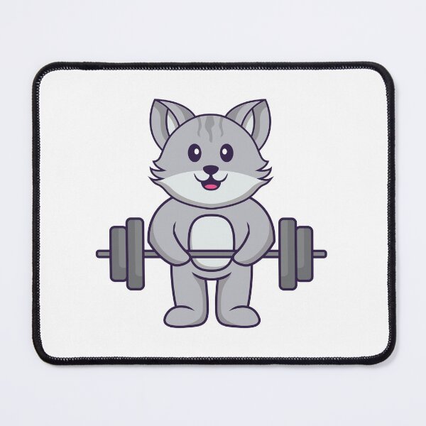 Item preview, Cute cat lifting barbell designed and sold by Stay-Pawsitive.