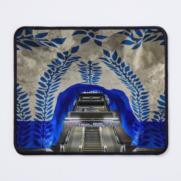 Item preview, White and blue Stockholm Metro station in Sweden designed and sold by SvetlanaSF.