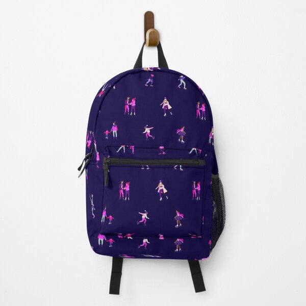 Item preview, Raspberry Ice Skaters on Navy Blue designed and sold by pinkthesis.