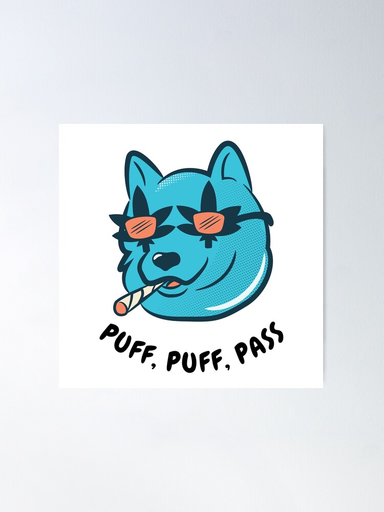 PUFF PUFF PASS Sticker for Sale by SudeeshArt