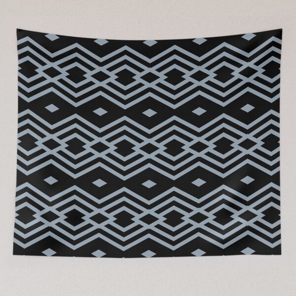 Item preview, Black and Blue Minimal Stripe Diamond Pattern Coordinates w/ HGTV 2022 Color of the Year Aleutian HGSW3355 - Colour Trends - Hue - Shades designed and sold by ColorOfTheYears.