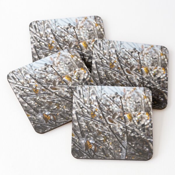 Item preview, Christmas Decorations by Mother Nature - Frozen Golden Leaves and Brilliant Bokeh designed and sold by Georgia Mizuleva.