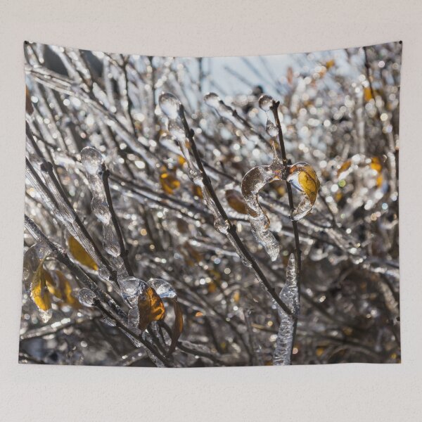 Item preview, Christmas Decorations by Mother Nature - Frozen Golden Leaves and Brilliant Bokeh designed and sold by Georgia Mizuleva.
