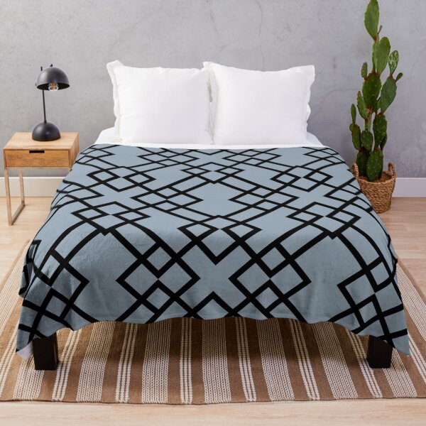 Item preview, Black and Blue Minimal Line Art Pattern Coordinates w/ HGTV 2022 Color of the Year Aleutian HGSW3355 - Colour Trends - Hue - Shades designed and sold by ColorOfTheYears.