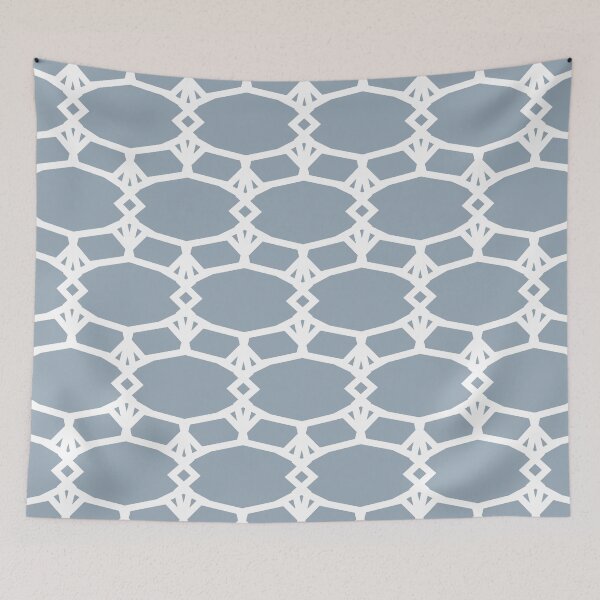 Item preview, Blue and White Ornamental Shape Pattern 5 Coordinates w/ HGTV 2022 Color of the Year Aleutian HGSW3355 - Colour Trends - Hue - Shades designed and sold by ColorOfTheYears.