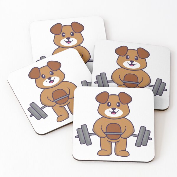 Item preview, Cute dog lifting barbell designed and sold by Stay-Pawsitive.