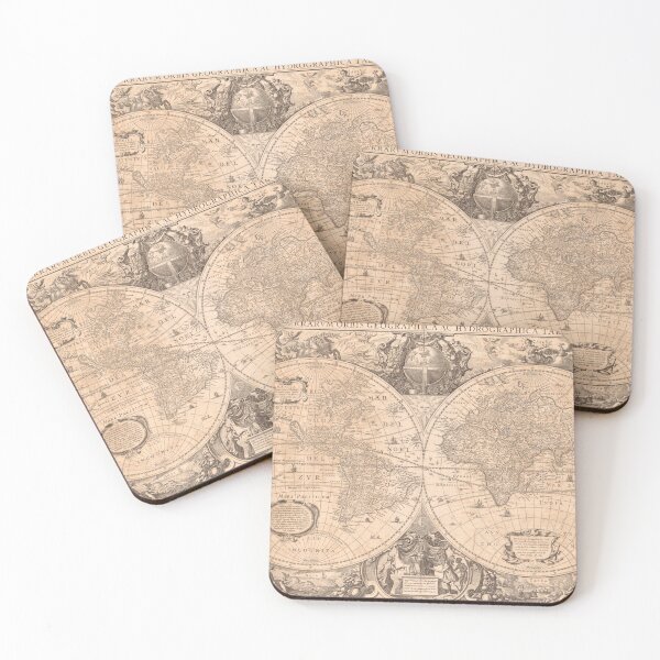 Item preview, Vintage World Map ca 1641 designed and sold by implexity.