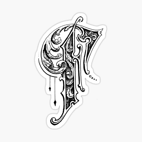 Ornamental letter F Sticker