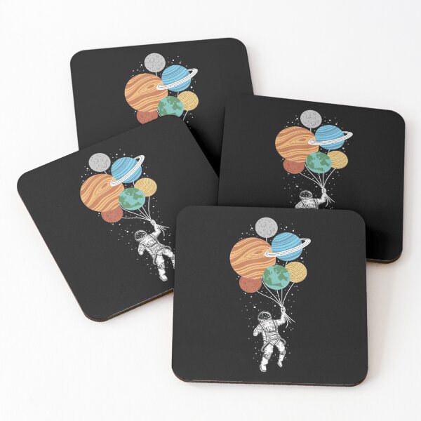 Item preview, Astronaut holding Planet Balloons Solar System space designed and sold by GesineMartin.