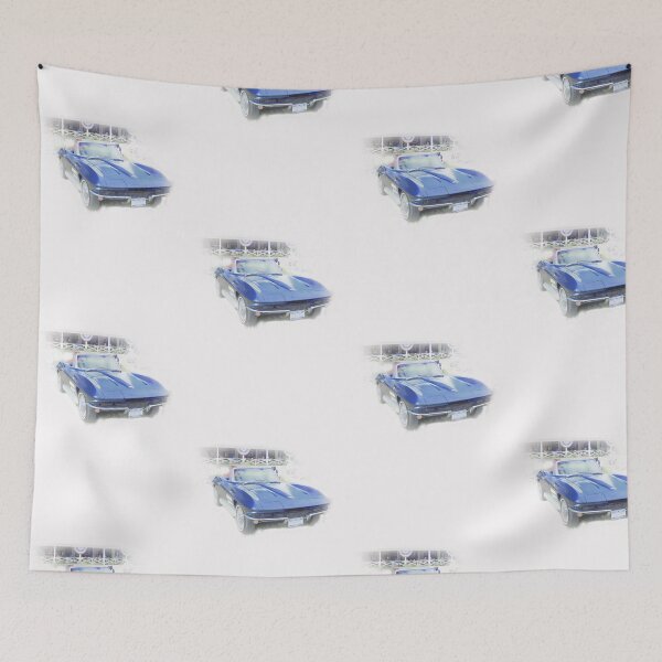 Aperçu de l'œuvre Vette bleue vintage créée et vendue par designingjudy.