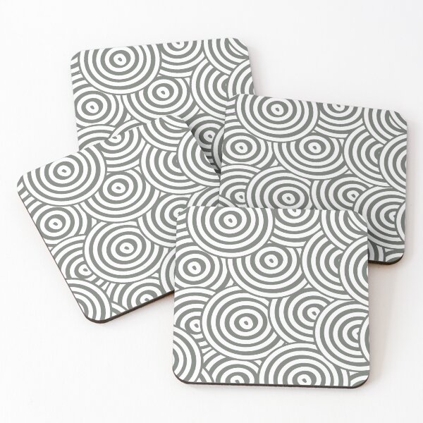 Item preview, White and Gray Hypnotic Circle Pattern Pairs HGTV 2022 Popular Color HGTV Retreat HGSW3283 - Colour Trends - Hues designed and sold by ColorOfTheYears.