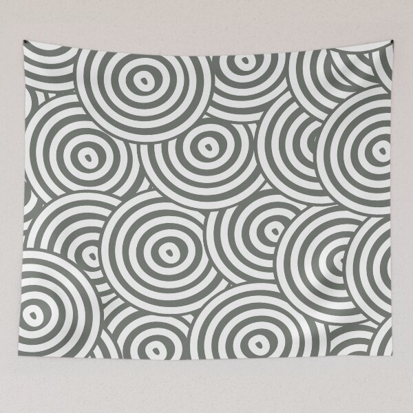 Item preview, White and Gray Hypnotic Circle Pattern Pairs HGTV 2022 Popular Color HGTV Retreat HGSW3283 - Colour Trends - Hues designed and sold by ColorOfTheYears.