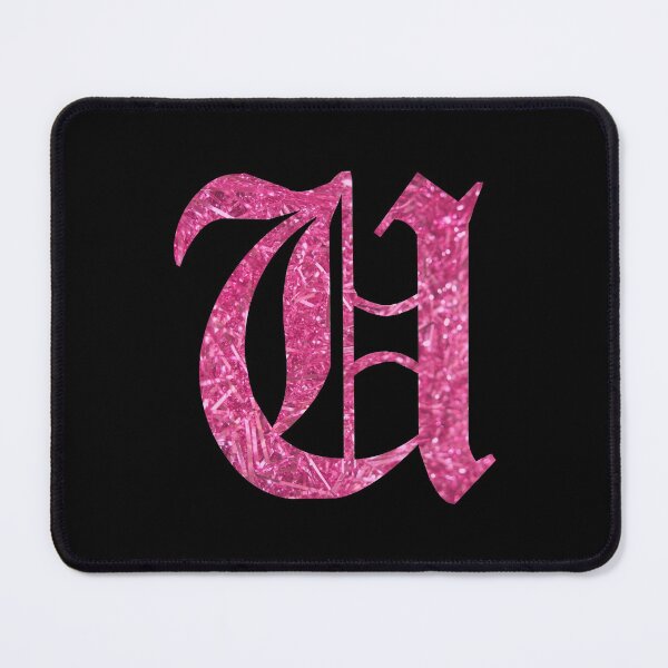 Item preview, The Letter U - Capital Pink Glitter Gothic designed and sold by TheLykosApparel.