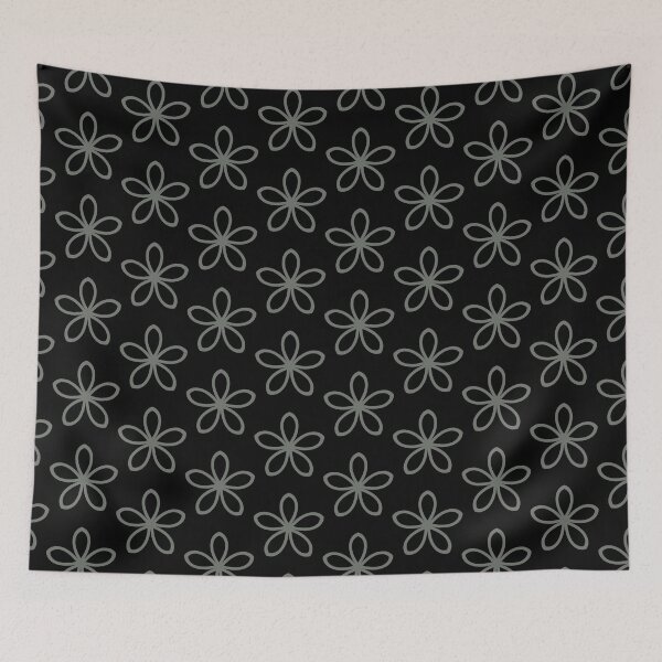 Item preview, Black and Gray Minimal Flower Pattern Pairs HGTV 2022 Popular Color HGTV Retreat HGSW3283 - Colour Trends - Hues designed and sold by ColorOfTheYears.