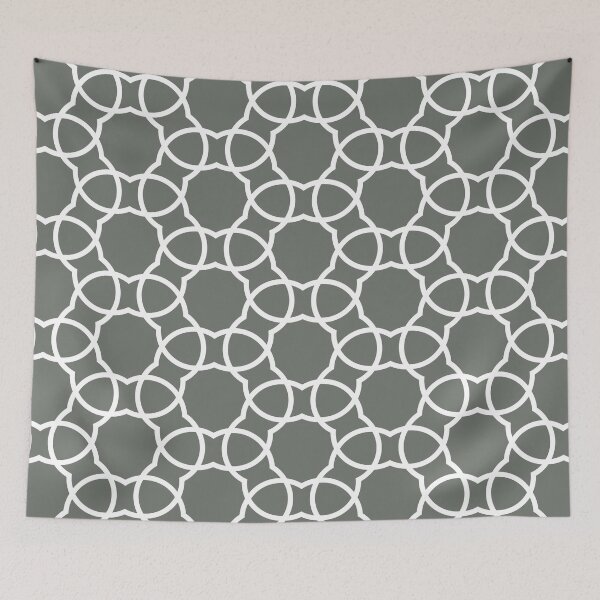 Item preview, White and Gray Minimal Petal Shape Tile Pattern Pairs HGTV 2022 Popular Color HGTV Retreat HGSW3283 - Colour Trends - Hues designed and sold by ColorOfTheYears.